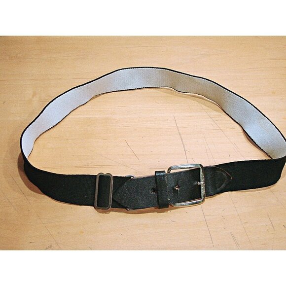 Bucks Belt Unisex Adults Black Leather Metal Buckle Adjustable Stretch Sz XS-XL - Picture 8 of 9